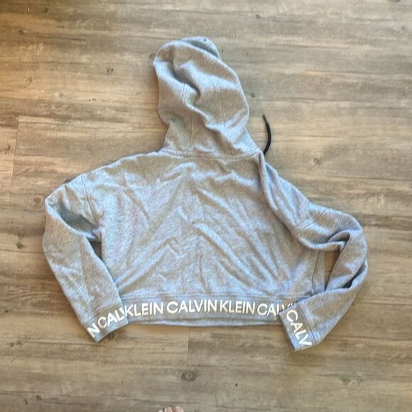 2 Crop Hoodies Calvin Klein and Under Armor sz XS/S Pink Grey - Picture 8 of 8